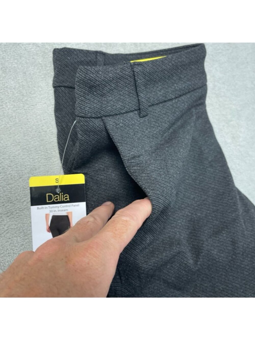NWT Dalia Women's S Gray Mid-Rise Slim Dress Pants Tummy Control Pull onG2095 - Picture 13 of 14